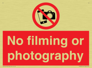 No filming or photography